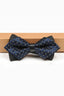 Navy Plaid Double Layer Pointed Men's Bow Tie