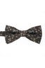 Brown Base Light Blue Floral Jacquard Men's Bow Tie