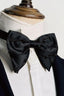 Black Jacquard Double Pointed Bow Tie