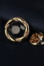 Gold Swirl Halo Starry Sand Crystal Men's Lapel Pin