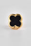 Gold Four Leaf Clover Black Starry Sand Lapel Pin For Men