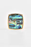 Gold Square Abalone Shell Lapel Pin For Men