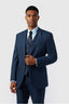 Latest Navy Notched Lapel Men Suits With Waistcoat