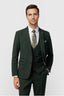 Handsome Green 3 Pieces Notched Lapel Checked Men Suits