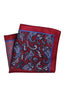Burgundy Border Blue Paisley Double-Sided Men's Pocket Square