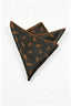 Charcoal Base Bronze Feather Jacquard Men's Pocket Square