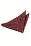 Burgundy Base Light Bronze Feather Jacquard Men's Pocket Square