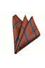 Terracotta Base Navy Gray Stripe Jacquard Pocket Square