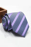 Gray Lilac White Stripe Men's Formal Tie