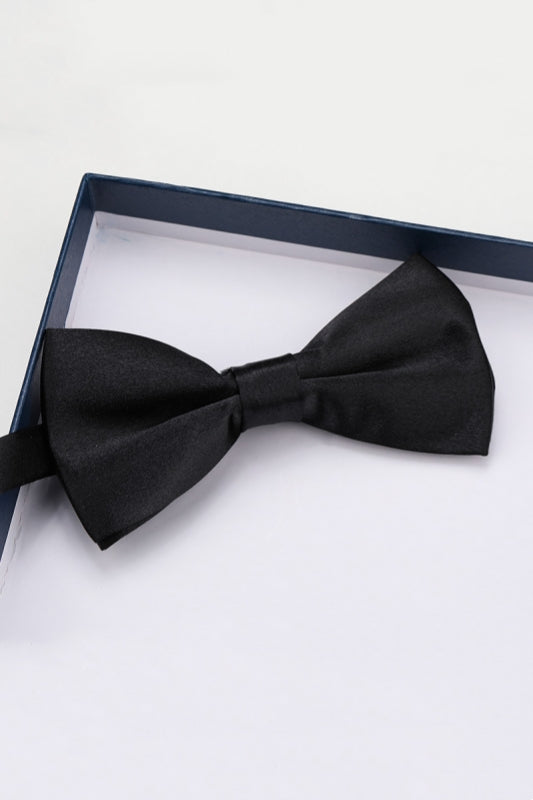 Classic Black Satin Bow Tie