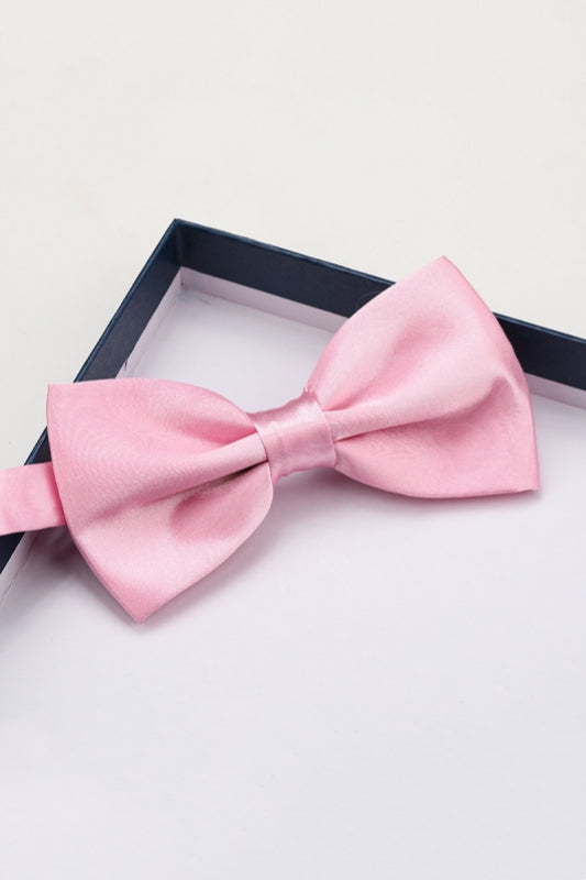 Fancy Pink Satin Bow Tie Main image