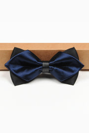 Two-Tone Navy Pointed Men's Bow Tie