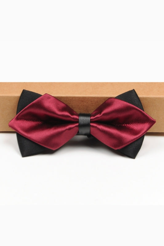 Two-Tone Red Pointed Men's Bow Tie Main image