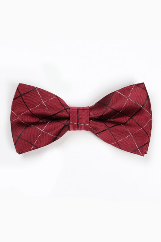 Burgundy Check Formal Bow Tie Main image