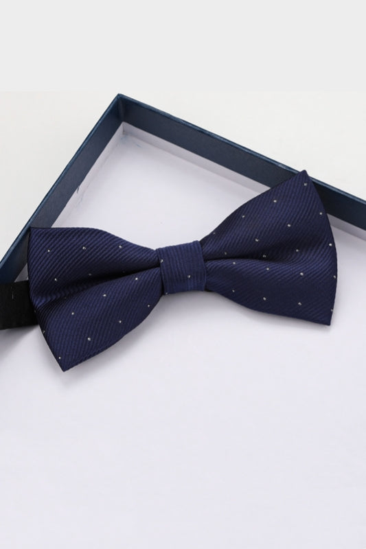 Navy White Dot Men's Bow Tie