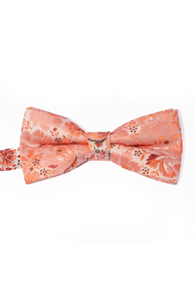 Peach Orange Floral Jacquard Men's Bow Tie Main image