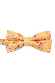 Yellow Floral Jacquard Men's Bow Tie