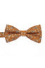 Gold Base White Floral Jacquard Men's Bow Tie