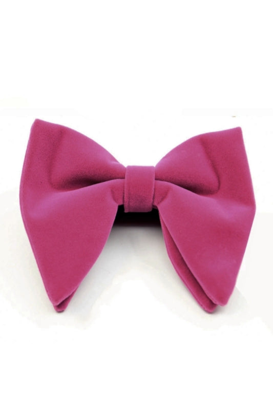 Rose Red Velvet Large Pointed Bow Tie For Men