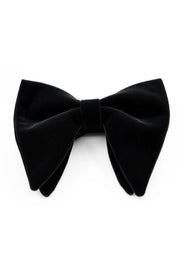 Black Velvet Large Pointed Bow Tie For Men