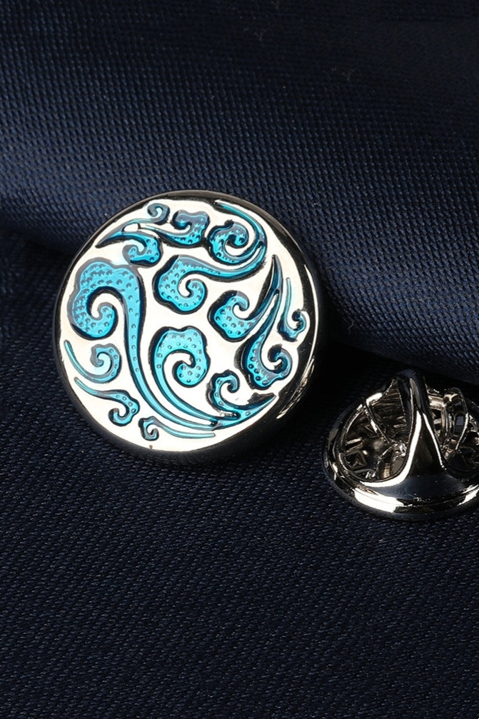 Blue Cloud Pattern Enamel Men's Lapel Pin
