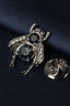 Silver Bee Teal Crystal Men's Lapel Pin