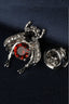 Silver Bee Red Crystal Men's Lapel Pin
