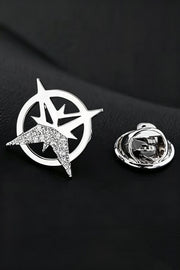 Silver Six-pointed Star Men's Lapel Pin