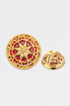 Luxury Gold Hollow Floral Men's Lapel Pin