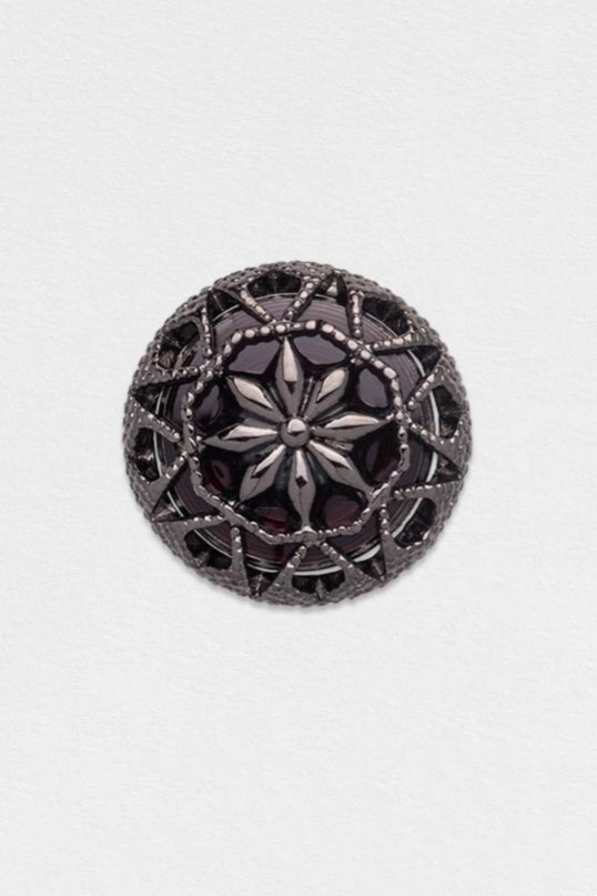 Black Hollow Floral Men's Lapel Pin