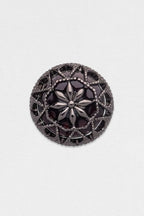 Black Hollow Floral Men's Lapel Pin