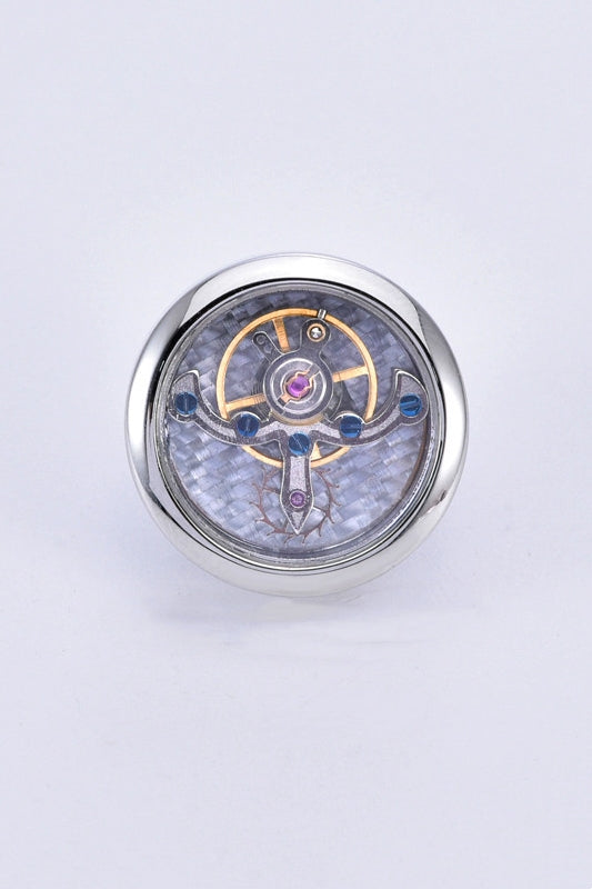 Vintage Silver Mechanical Lapel Pin For Men