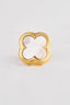 Gold Four Leaf Clover Natural Mother Of Pearl Lapel Pin For Men