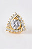 Gold Triangle Halo Round Crystal Lapel Pin For Men
