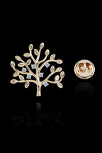 Gold Tree Crystal Men's Lapel Pin