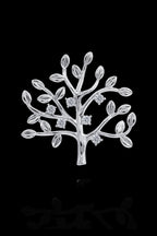 Silver Tree Crystal Men's Lapel Pin