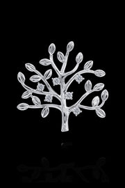 Silver Tree Crystal Men's Lapel Pin