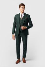 Fashion Dark Green 3 Pieces Notched Lapel Men Suit