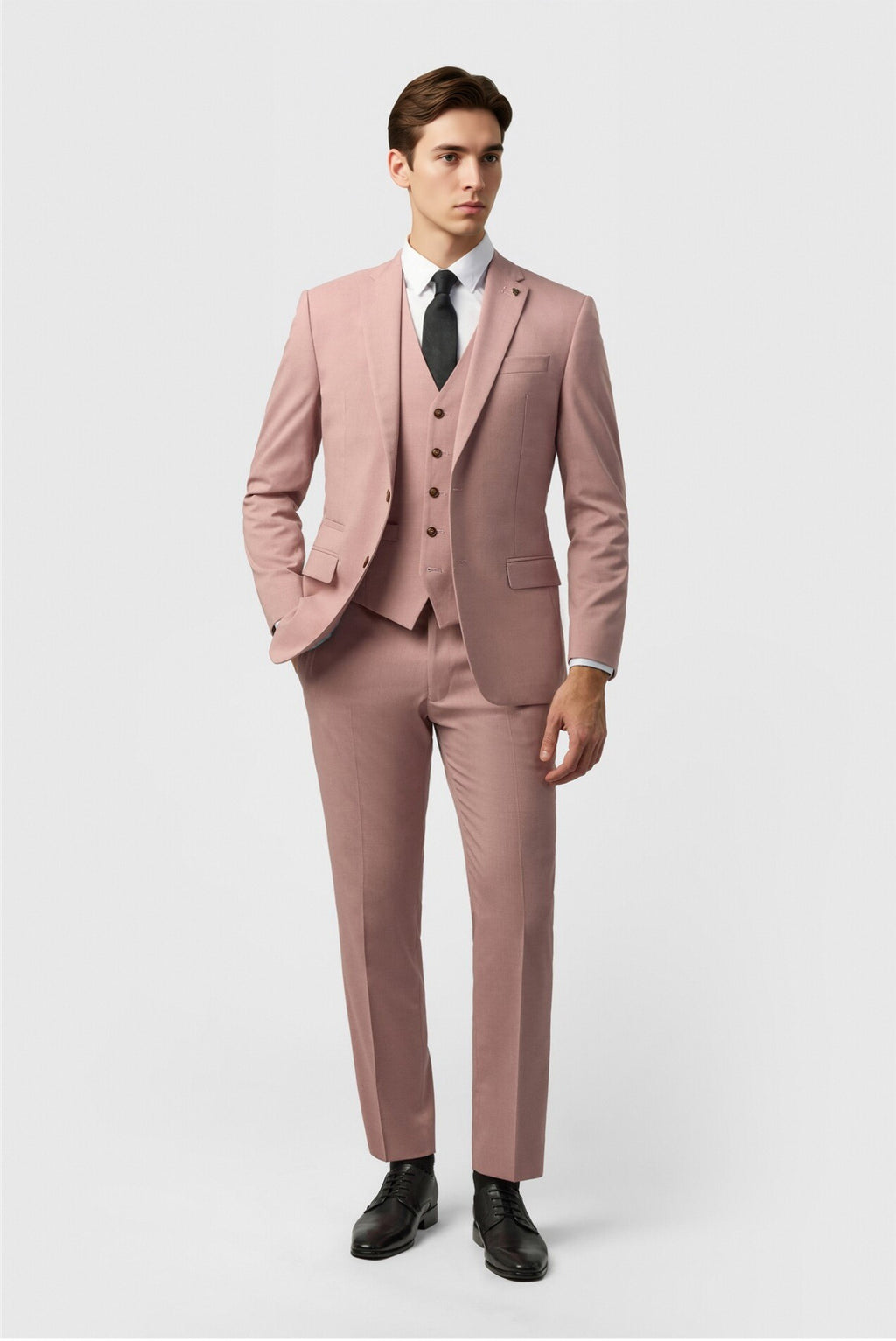 Trendy Pink 3 Pieces Notched Lapel Men Suit