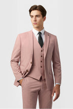 Trendy Pink 3 Pieces Notched Lapel Men Suit