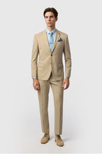 Khaki Stylish Notched Lapel 3 Pieces Men Suit