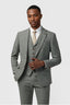3 Pieces Gray Herringbone Notched Lapel Suit For Men