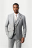 Stylish Light Gray Herringbone Notched Lapel 3 Pieces Men Suits