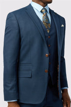 Navy Notched Lapel Men Suits With Waistcoat