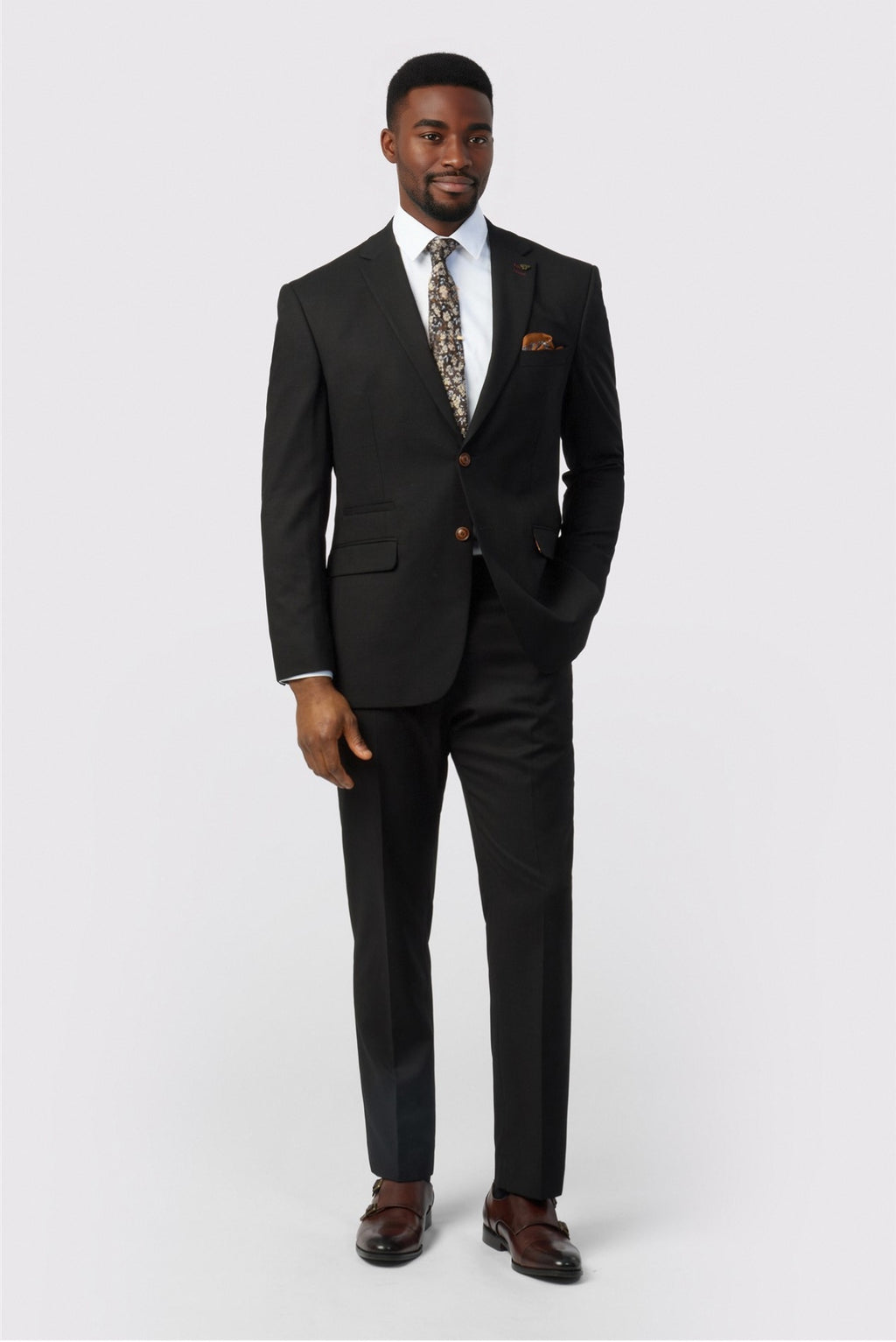 Classic Black 3 Pieces Notched Lapel Men Suits