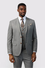 Bespoke Gray Notched Lapel 3 Pieces Men Suits