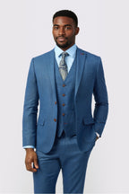 Popular Dark Blue Notched Lapel 3 Pieces Men Suits