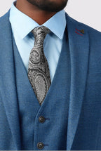 Popular Dark Blue Notched Lapel 3 Pieces Men Suits