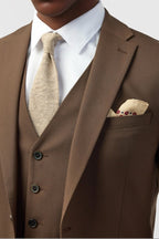 Fashion Brown Notched Lapel 3 Pieces Men Suits