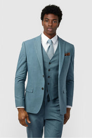 Blue Newest Notched Lapel Men Suits With Waistcoat